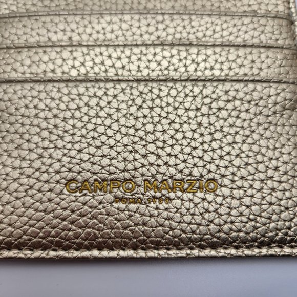 Campo Marzio Roma Leather Wallet Two Toned Gold/Gun Metal NWT with original box - Picture 3 of 8